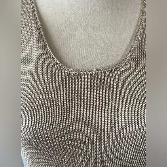 FIA ITALIA HANDLOOMED WOMEN'S TANK TOP KNITTED FABRIC. TAN, size S - Picture 4 of 15